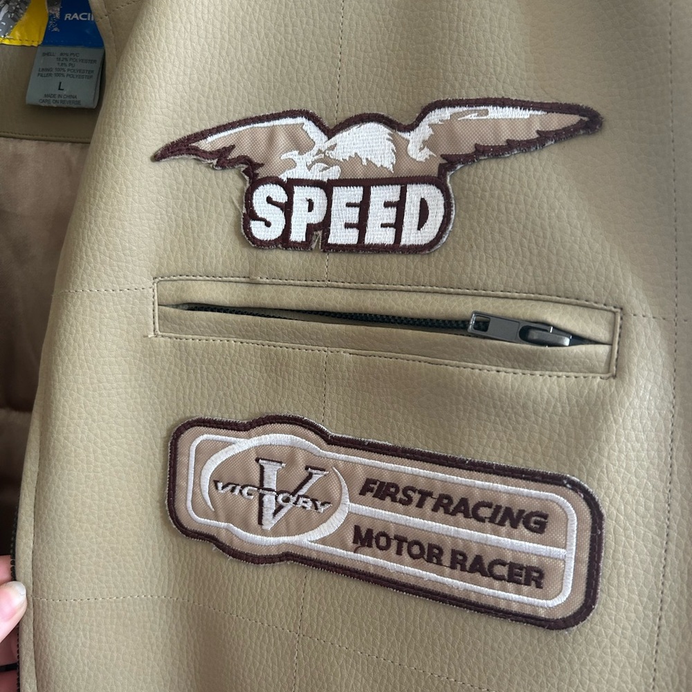 Tan & Brown Racing/Motor Jacket - Picture 2 of 5